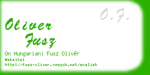 oliver fusz business card
