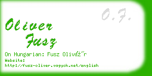 oliver fusz business card